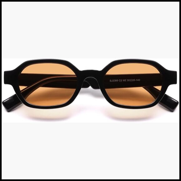 Retro Polarized Hexagon Sunglasses UV400 Protection PC Frame